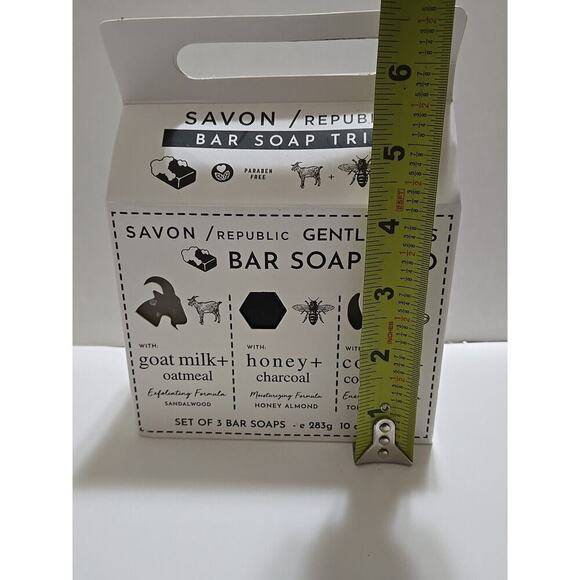 SAVON/Republic Gentleman’s Bar Soap Trio 10oz Goat Milk Coconut Oil Paraben Free - Picture 8 of 9